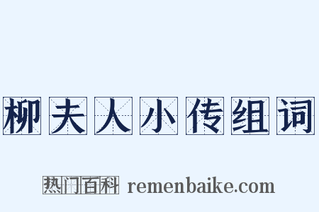 柳夫人小传组词是什么意思的图片